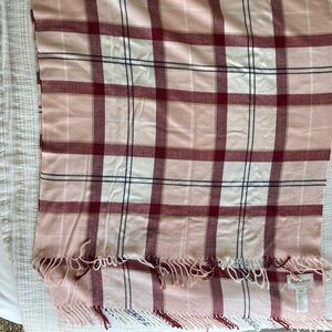 Barbour Pink and Red Checkered Scarf